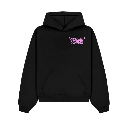 PINK "OUT THE DRAM STACKIN COMMAS" HOODIE